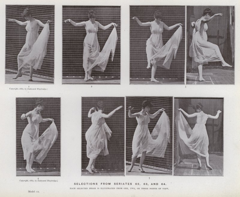 Az emberi alak mozgásban: Válogatás a 62., 63. és 64. sorozatból alkotó: Eadweard Muybridge