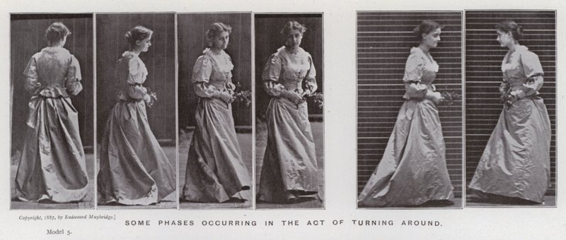 A mozgásban lévő emberi alak: A megfordulás néhány fázisa (f/w fotó) alkotó: Eadweard Muybridge