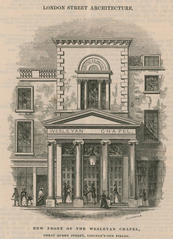 A Wesleyan-kápolna új homlokzata, Great Queen Street, Lincoln