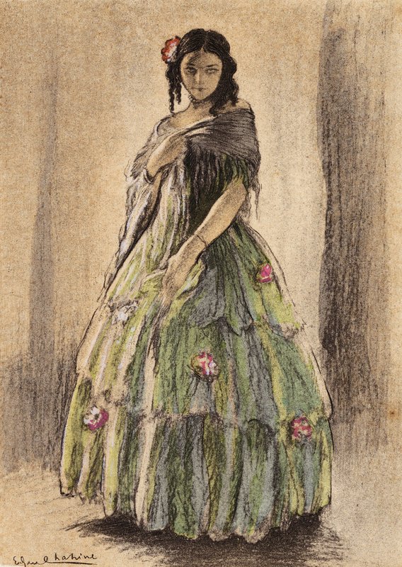Gustave Flaubert: Madame Bovary illusztrációja (színes litográfia) alkotó: Edgar Chahine