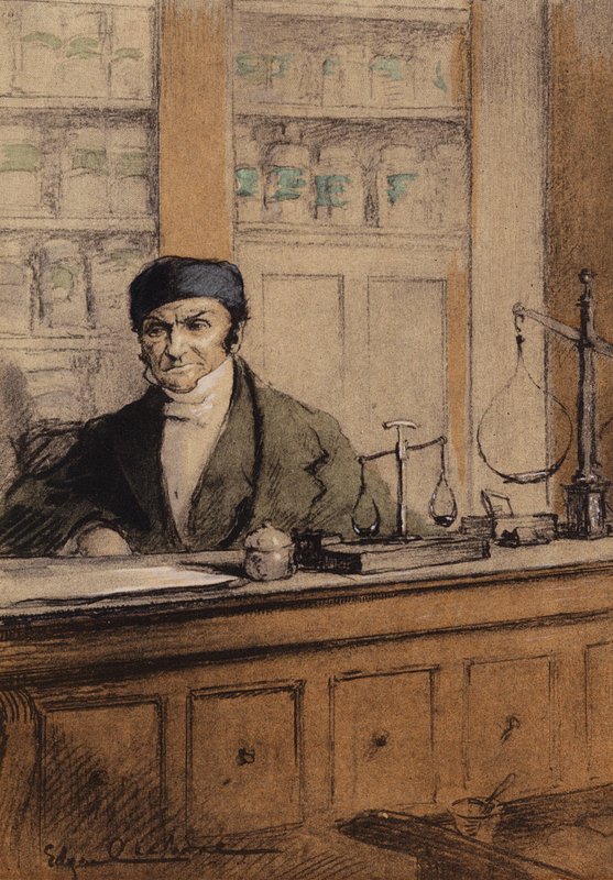 Gustave Flaubert: Madame Bovary illusztrációja (színes litográfia) alkotó: Edgar Chahine