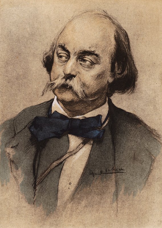 Gustave Flaubert portréja (színes litográfia) alkotó: Edgar Chahine