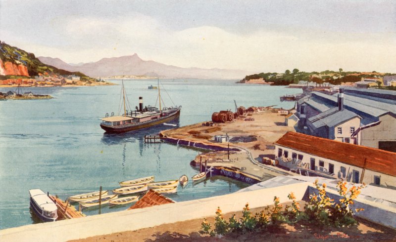 A Lloyd Brasileiro Steamship Company műhelyei (színes litho) alkotó: Edgar L. Pattison