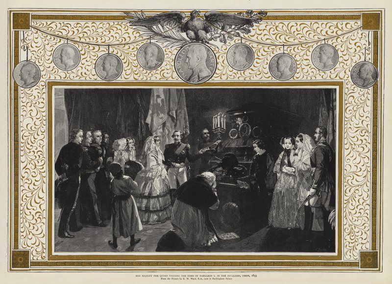 Őfelsége a Királynő meglátogatja I. Napóleon sírját az Invalidusokban, Párizs, 1855 alkotó: Edgar Melville Ward