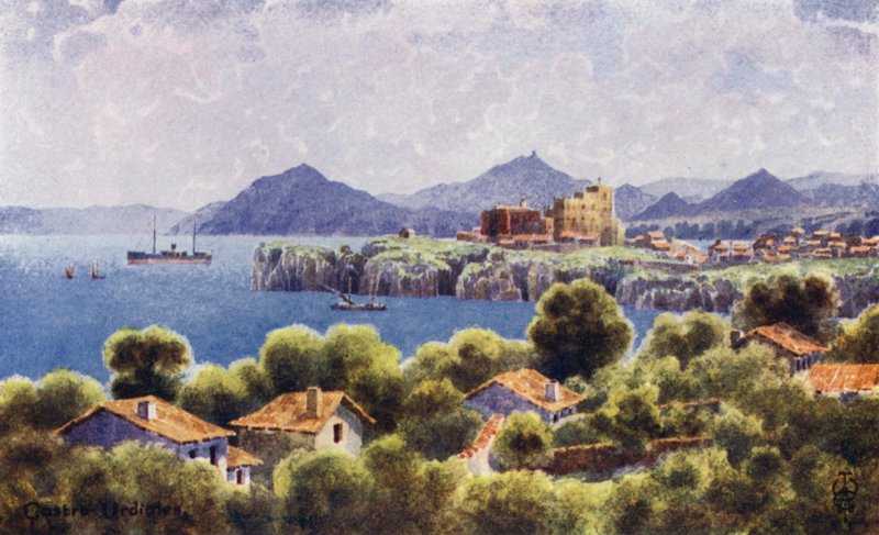Észak-Spanyolország: Castro Urdiales, The Bilbao Coastline (színes tagok) alkotó: Edgar T. A. Wigram