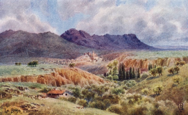 Észak-Spanyolország: La Rioja Alavesa, észak felé tekintve az Ebrón keresztül (színes tagok) alkotó: Edgar T. A. Wigram