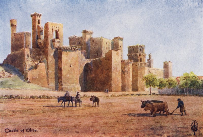 Észak-Spanyolország: Olit, The Castle (színes litho) alkotó: Edgar T. A. Wigram