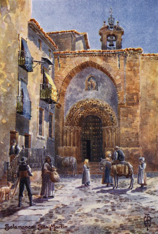 Észak-Spanyolország: Salamanca, San Martin templom (színes litó) alkotó: Edgar T. A. Wigram