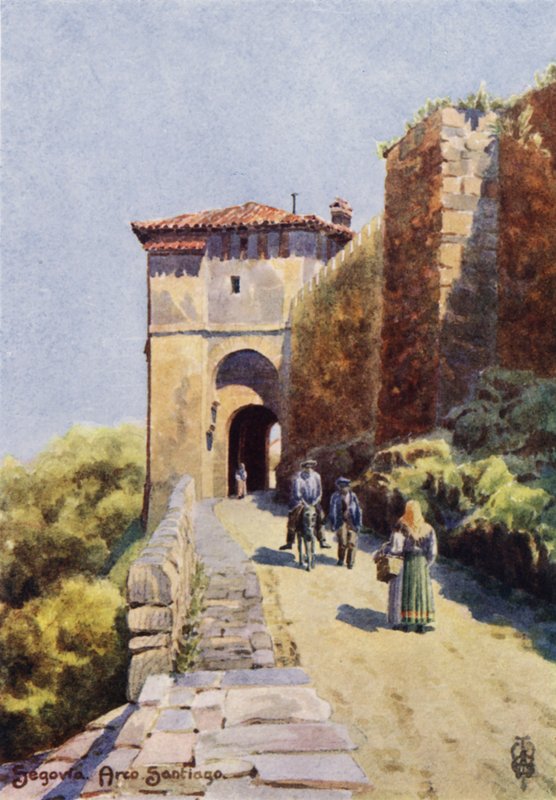 Észak-Spanyolország: Segovia, Arco Santiago (színes litho) alkotó: Edgar T. A. Wigram
