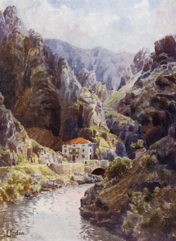 Észak-Spanyolország: A Dévai-szurdok, Urdon (színes litó) alkotó: Edgar T. A. Wigram