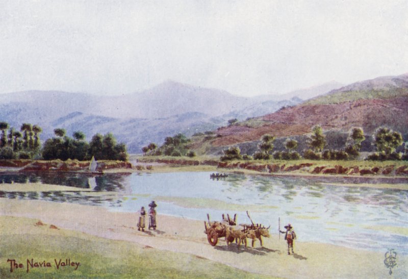 Észak-Spanyolország: A Navia-völgy (színes litho) alkotó: Edgar T. A. Wigram