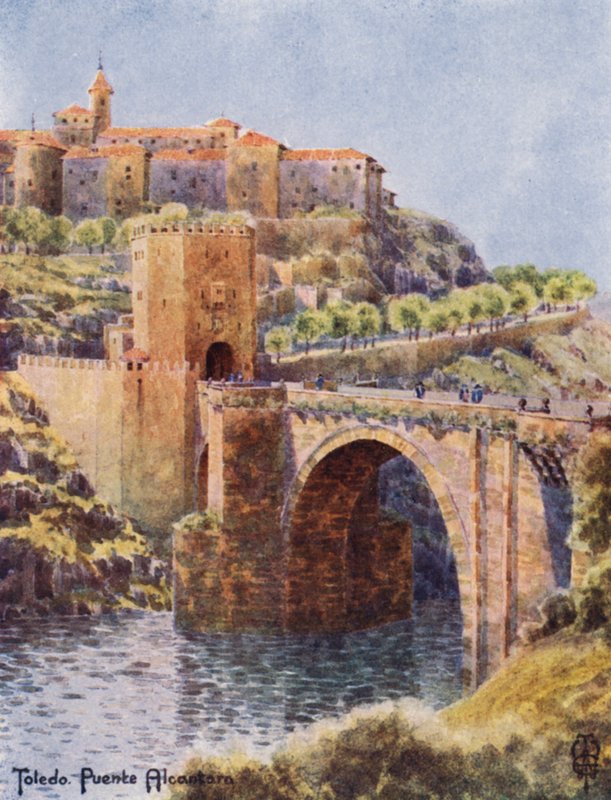 Észak-Spanyolország: Toledo, Alcantara hídja (színes litó) alkotó: Edgar T. A. Wigram
