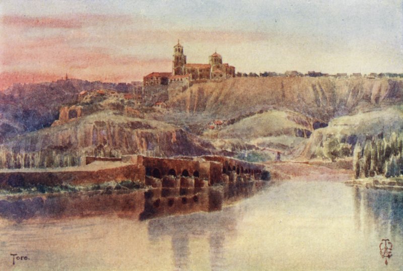 Észak-Spanyolország: Toro, a Duero partjáról (színes litho) alkotó: Edgar T. A. Wigram