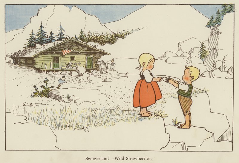 Svájc, erdei szamóca alkotó: Edith Farmiloe