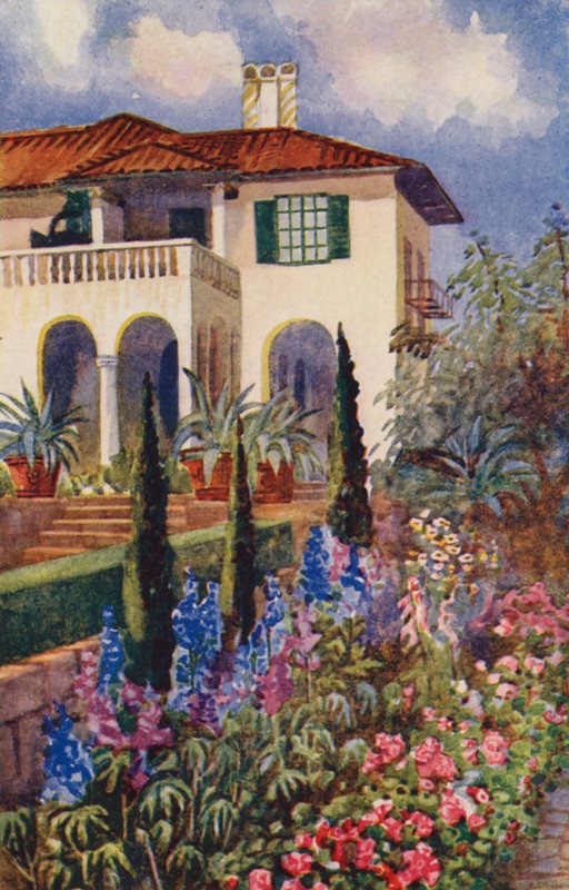 A kert sarka a Villa Arcadia-ban, Johannesburg (színes litó) alkotó: Edith Struben
