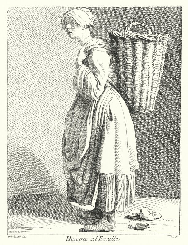 Osztriga eladó (metszet) alkotó: Edmé (after) Bouchardon