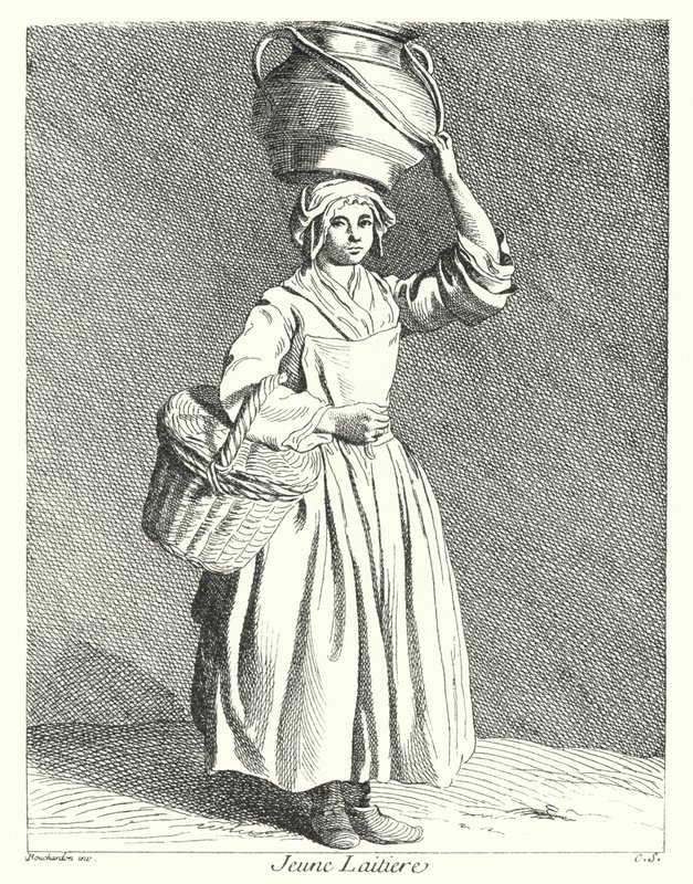 Fiatal tejeslány (metszet) alkotó: Edmé (after) Bouchardon