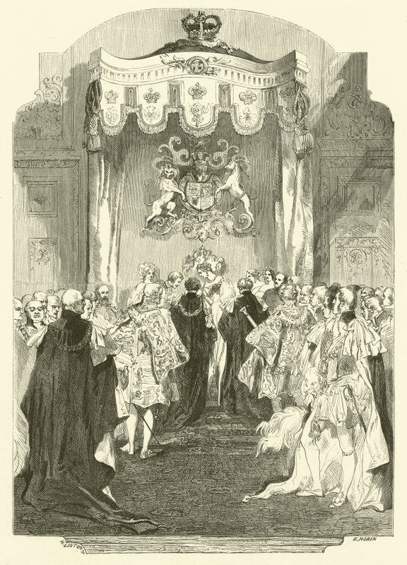 A Harisnyakötő Rend káptalanja, Windsor (metszet) alkotó: Edmond (after) Morin