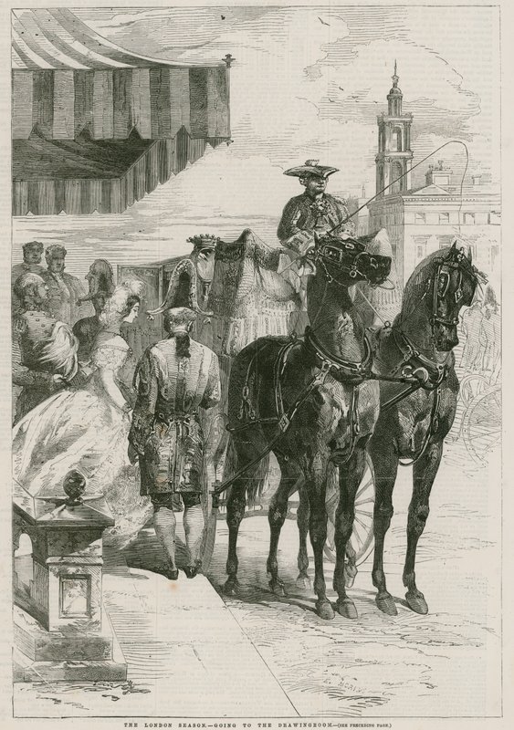 A londoni szezon - szalonba járás (metszet) alkotó: Edmond Morin