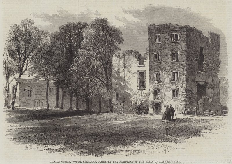 Dilston kastély, Northumberland, korábban Derwentwater grófjainak rezidenciája alkotó: Edmund Morison Wimperis