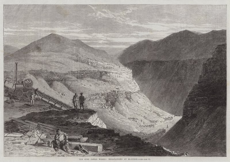 A Szuezi-csatorna munkái, ásatások El-Girshben alkotó: Edmund Morison Wimperis