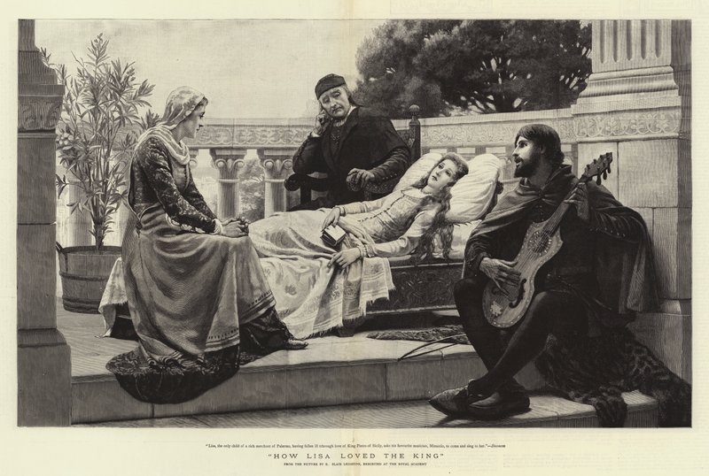 Hogyan szerette Lisa a királyt alkotó: Edmund Blair Leighton