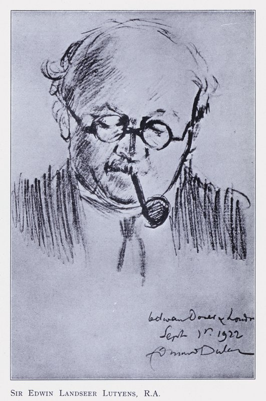 Sir Edwin Landseer Lutyens, illusztráció a Souvenir of The Queens Dolls House-hoz (Oxley alkotó: Edmund Dulac