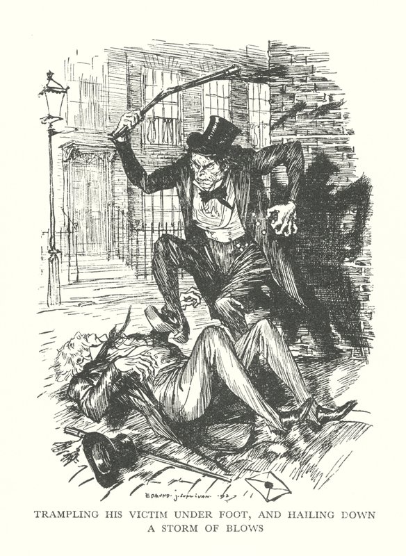 Illusztráció R. L. Stevenson The Strange Case of Dr. Jekyll  Mr. Hyde című könyvéhez (litográfia) alkotó: Edmund Joseph (after) Sullivan