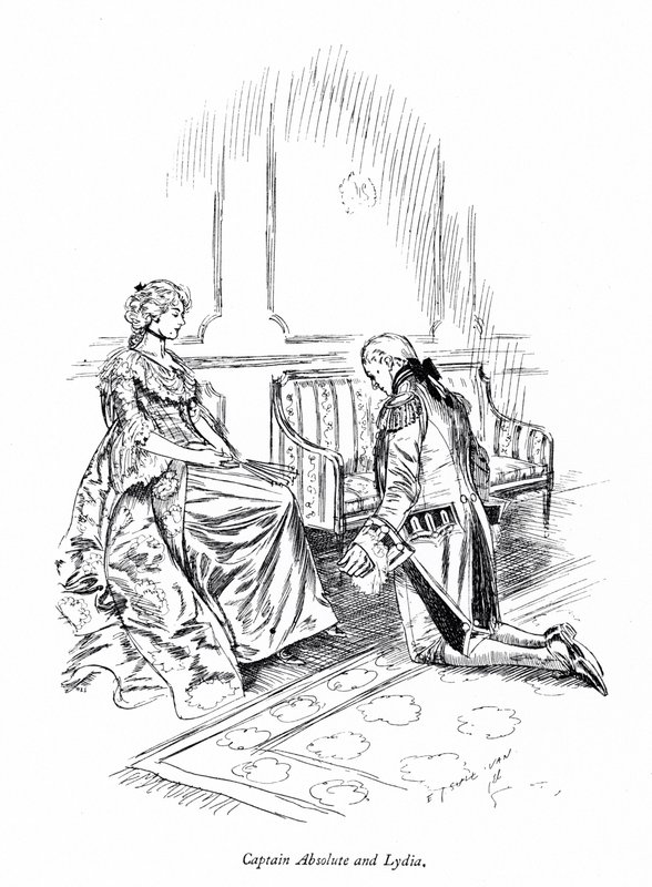 Illusztráció Sheridan The Rivals című művéhez (metszet) alkotó: Edmund Joseph (after) Sullivan