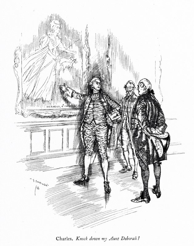 Illusztráció Sheridan A botrány iskolájához (metszet) alkotó: Edmund Joseph (after) Sullivan