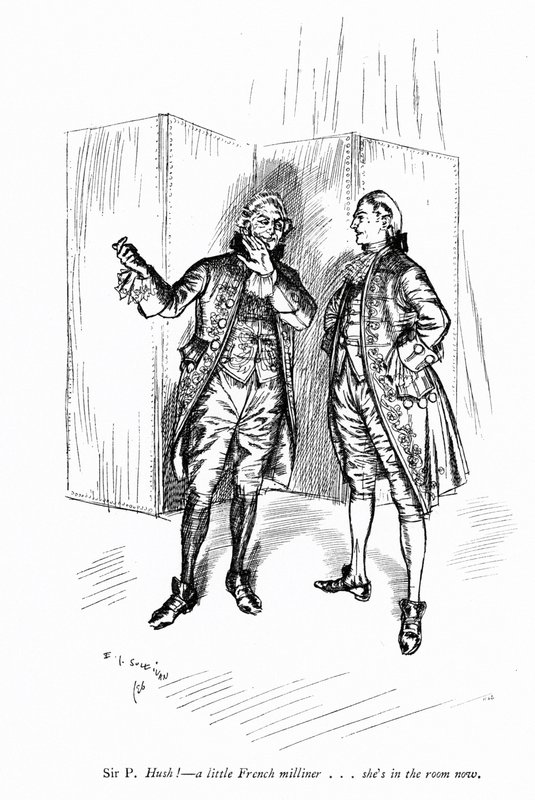 Illusztráció Sheridan A botrány iskolájához (metszet) alkotó: Edmund Joseph (after) Sullivan