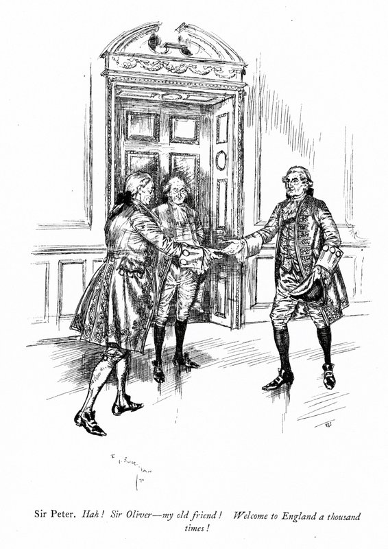 Illusztráció Sheridan A botrány iskolájához (metszet) alkotó: Edmund Joseph (after) Sullivan