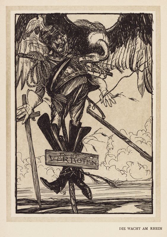 A császár füzére: Die Wacht Am Rhein (litográfia) alkotó: Edmund Joseph (after) Sullivan