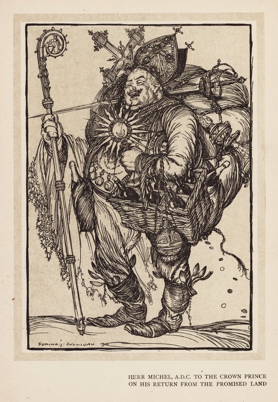 A császár füzére: Herr Michel, a trónörökös adjutánsa az ígéret földjéről való visszatéréskor (litográfia) alkotó: Edmund Joseph (after) Sullivan