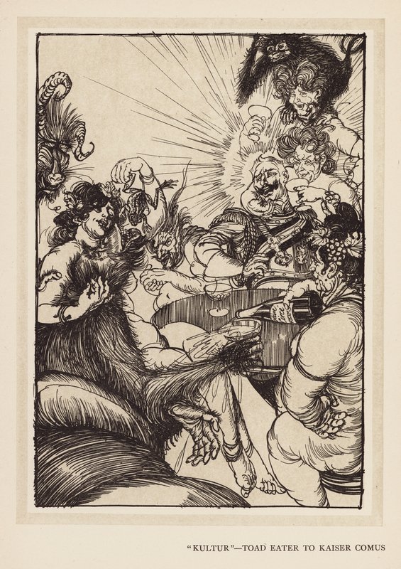 A császár füzére: "Kultur", varangyfaló a császárnak (litográfia) alkotó: Edmund Joseph (after) Sullivan