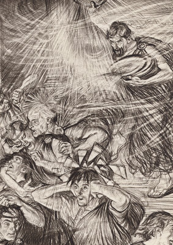 William Shakespeare: III. felvonás, 6. jelenet (litográfia) alkotó: Edmund Joseph (after) Sullivan