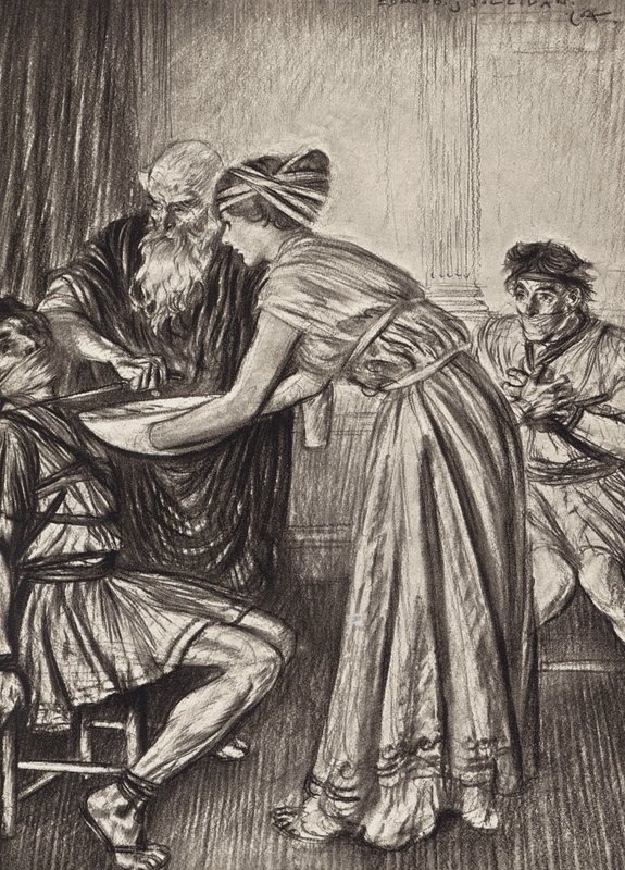 William Shakespeare: Titus Andronicus tragédiája, V. felvonás, 2. jelenet (litográfia) alkotó: Edmund Joseph (after) Sullivan