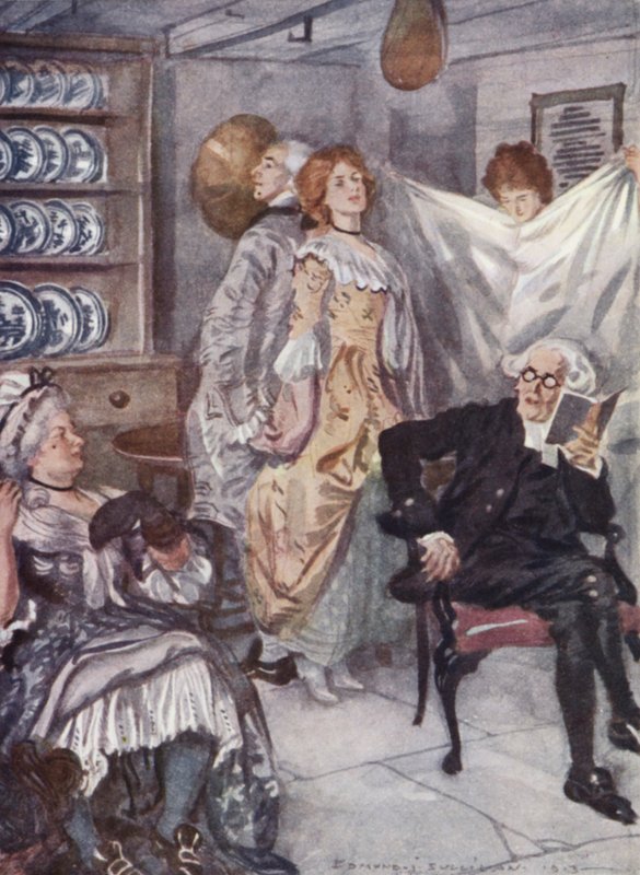 Illusztráció: Oliver Goldsmith Wakefield helytartójához (színes litó) alkotó: Edmund Joseph Sullivan