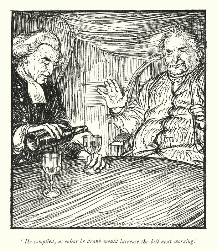 Illusztráció: Oliver Goldsmith, The Vicar of Wakefield (lithó) alkotó: Edmund Joseph Sullivan