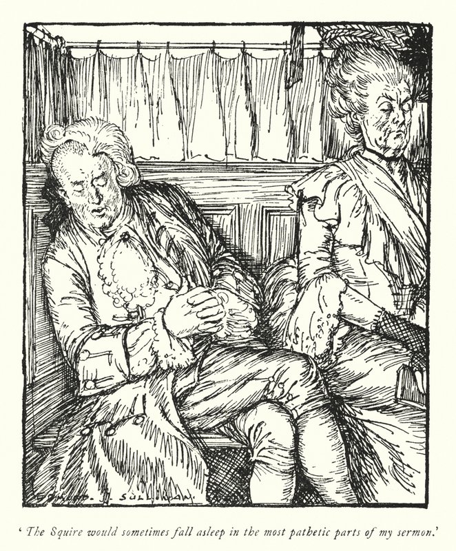Illusztráció: Oliver Goldsmith, The Vicar of Wakefield (lithó) alkotó: Edmund Joseph Sullivan