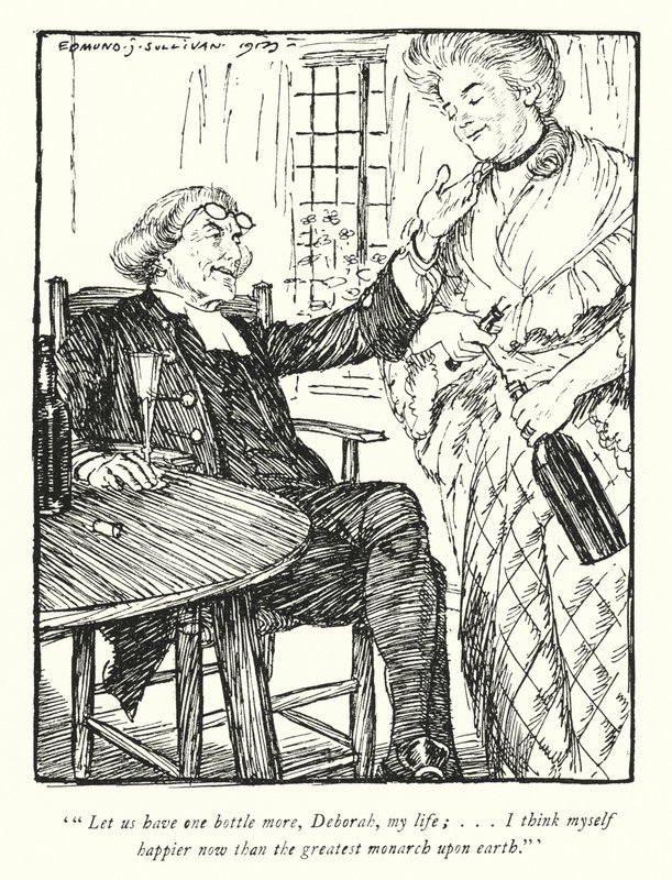 Illusztráció: Oliver Goldsmith, The Vicar of Wakefield (lithó) alkotó: Edmund Joseph Sullivan