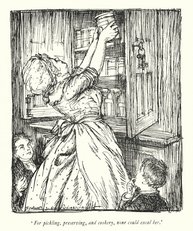 Illusztráció: Oliver Goldsmith, The Vicar of Wakefield (litho) alkotó: Edmund Joseph Sullivan