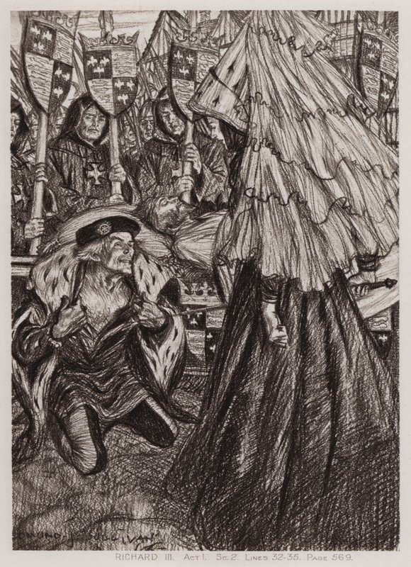 III. Richárd király tragédiája, I. felvonás, Sc 2 (litho) alkotó: Edmund Joseph Sullivan