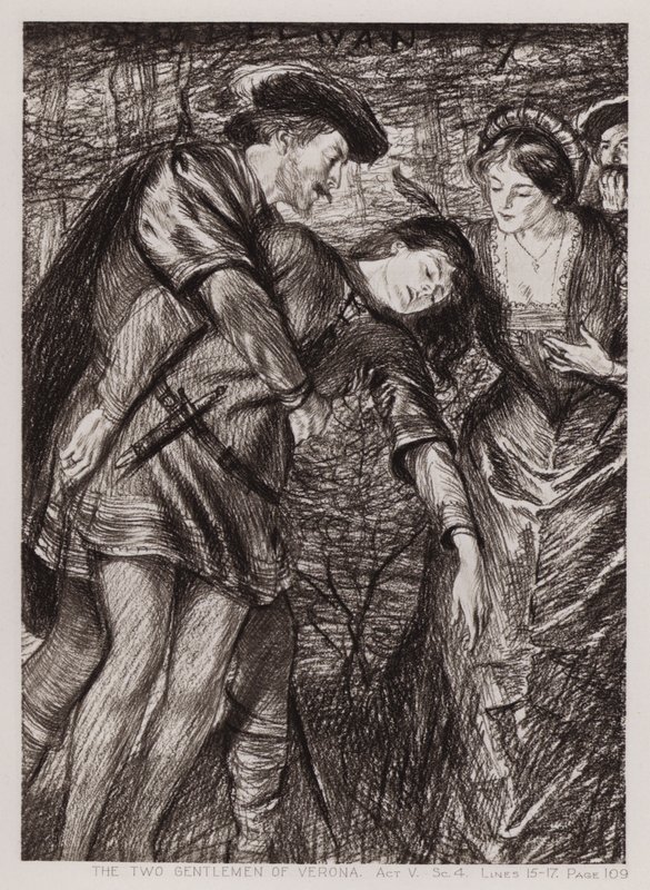 The Two Gentlemen of Verona, V. felvonás, Sc 4 (litho) alkotó: Edmund Joseph Sullivan