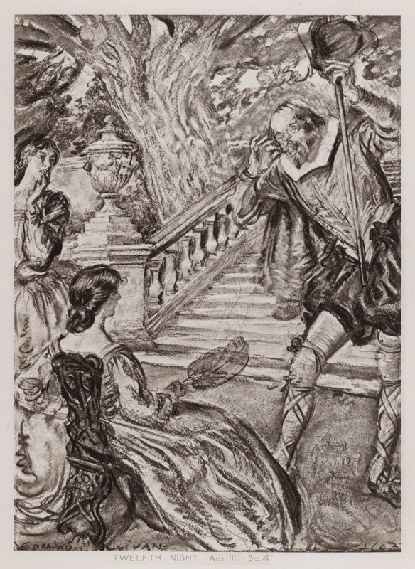 Tizenkettedik éjjel; vagy, amit akarsz, III. felvonás, Sc 4 (litho) alkotó: Edmund Joseph Sullivan