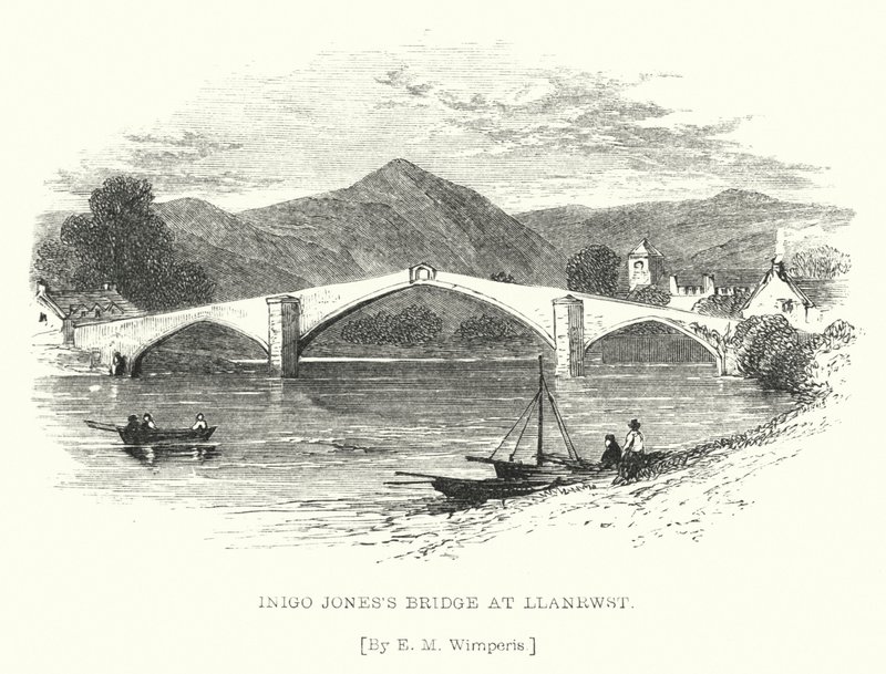 Inigo Jones hídja Llanrwstben (metszet) alkotó: Edmund Morison (after) Wimperis