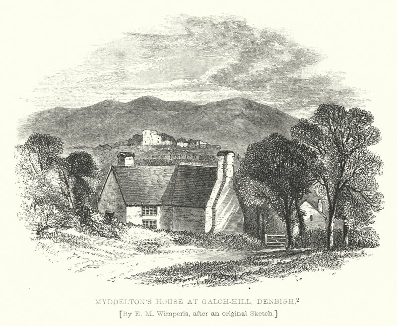 Myddelton háza Lime-Hill-ben, Denbigh (metszet) alkotó: Edmund Morison (after) Wimperis