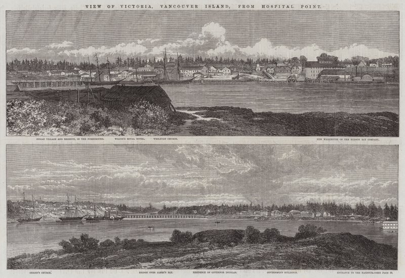 A Vancouver-szigeti Victoria látképe a Hospital Pointról alkotó: Edmund Morison Wimperis