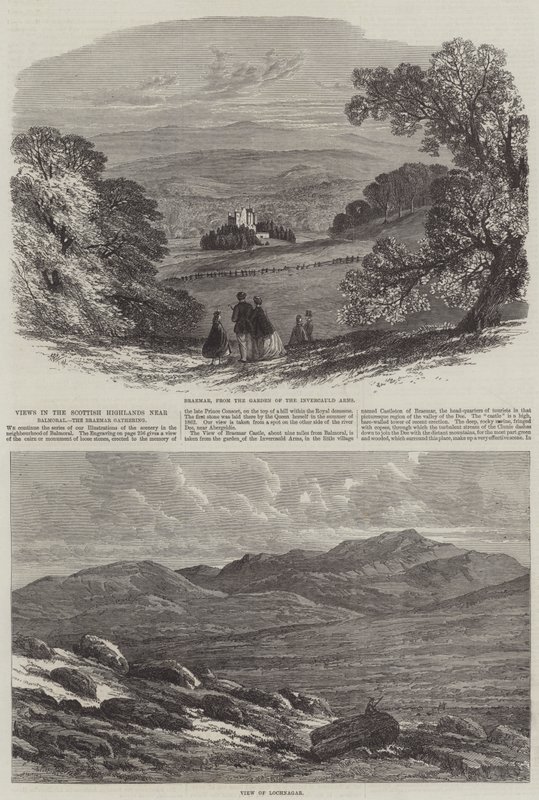 Kilátás a Skót Felföldön, Balmoral közelében, a Braemar Gathering közelében alkotó: Edmund Morison Wimperis