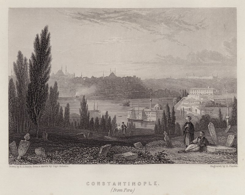 Konstantinápoly, Perából (színes litó) alkotó: Edmund Thomas (after) Parris
